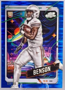 2024 Tops Cosmic Chrome Trey Benson Blue Pulsar RC 9/99 Arizona Cardinals #102 - Picture 1 of 5