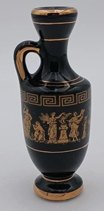 Star Handmade In Greece 24k Gold Trim Single Handle Vase/Urn - Picture 1 of 8