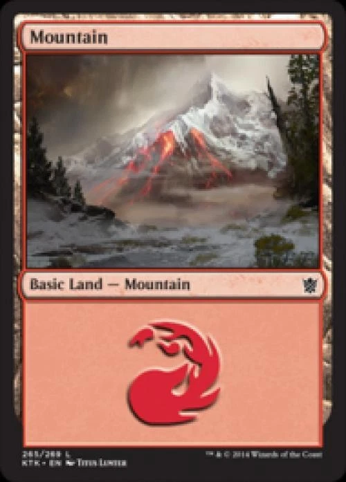 Mountain (265) -Foil Medium Play MTG Khans of Tarkir - Image 1 of 1
