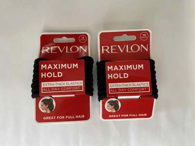 (LOTE DE 2) Revlon Maximum Hold Extra Grueso Negro Elástico (15 unidades cada uno) Foto 1 de 4