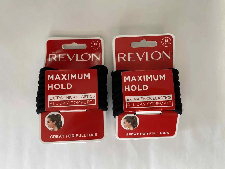 Revlon Extra Thick Black Hair Elastics 15 Count Original