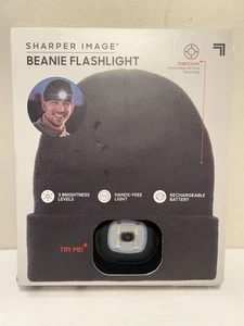 Sharper Image Beanie Flashlight Black Rechargeable Stretch Fit New - Picture 1 of 7