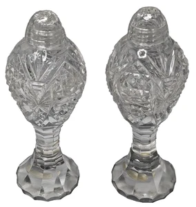 "Salero y pimentero vintage bohemio checo con patas cristal 6,5"" de alto excelente" - Imagen 1 de 8