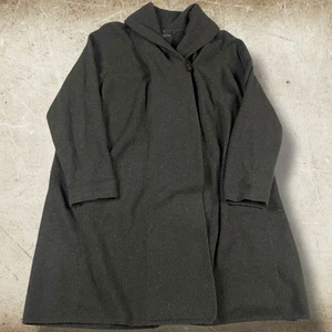 Adrienne Vittadini Cardigan Size 3X Wool Yak Hair Deep Olive Green Long Sweater - Picture 1 of 10