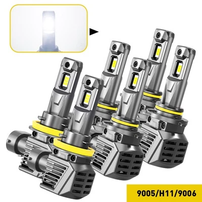 9005 9006 H11 LED 48000lm Headlight Fog Light Kit High Low Beam White 6500K M5 Y - Image 1 of 4