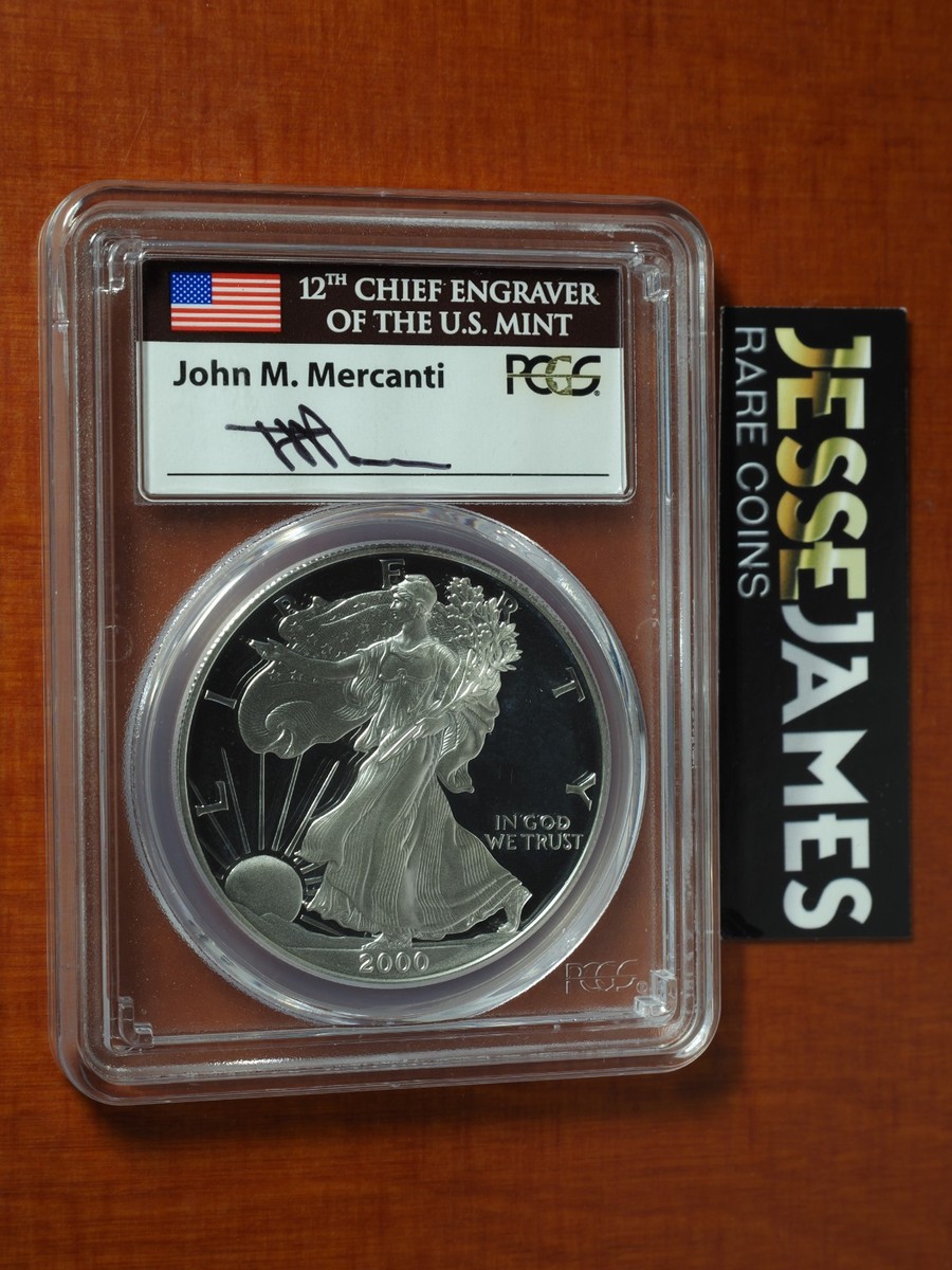 American Eagle PR 70 Graded 2000 Silver Bullion Coins for