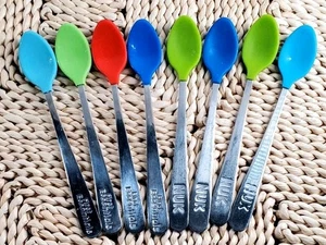 8 Pc First Years Stainless Steel Baby Spoons Rubber Tip 4 NUK/4 First Essentials - Picture 1 of 4