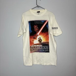 T-shirt vintage Star Wars Celebration 1999 Darth Maul Anakin Skywalker taglia L - Foto 1 di 8