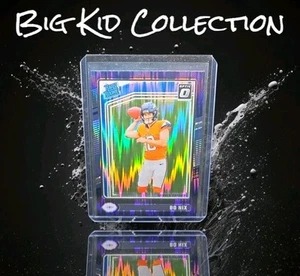 2024 Optic Bo Nix Rc Rated Rookie Purple Shock Prizm - Picture 1 of 7