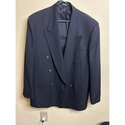 Traje Chaqueta Blazer City Streets Para Hombres Doble Pecho Negro 40S Ajuste Personalizado Foto 1 de 4
