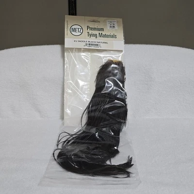 Sillín Metz #2 Negro Natural Premium Para Atar Moscas Plumas Hackle Nuevo de Colección Foto 1 de 4