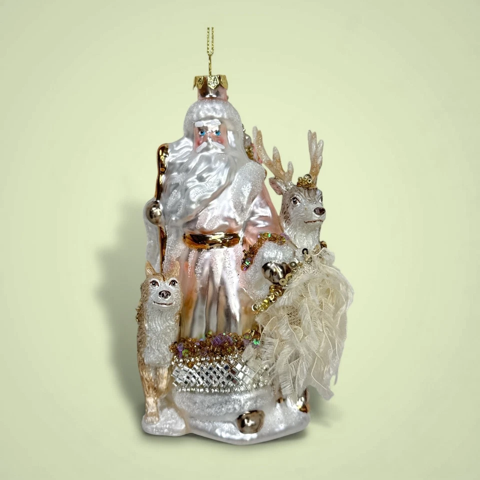 Goodwill Palla Di Natale In Vetro Pendant Natale Babbo Natale Lupo Cervo 16,5Cm - Immagine 1 di 4