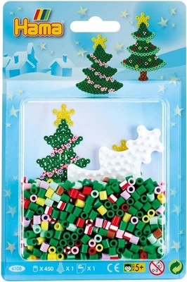 Hama Perlen 4108 Kleines Set Weihnachtsbaum Mit Ca. 450 Bunten Midi Bügelperlen  - Bild 1 von 2