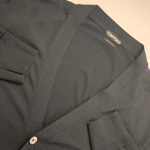 Suéter de lana para hombre TOM FORD cárdigan con botones talla 52 calce ajustado bolsillos azul marino - Imagen 1 de 20
