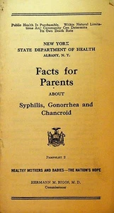 Facts for Parents About Syphilis Gonorrhea 1920 New York State Booklet - Picture 1 of 2