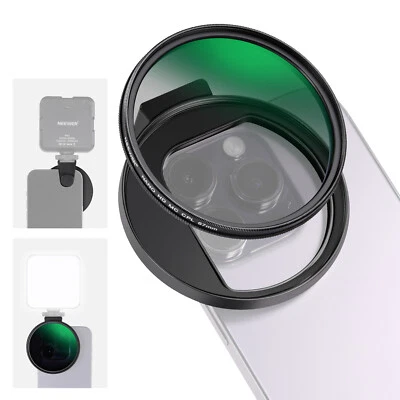NEEWER CPL Filter for Phone, 67mm Camera Lens Polarizing Filter&Metal Cold Shoe - Image 1 of 4