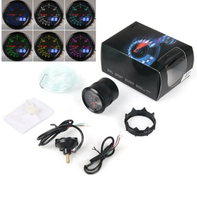 2"/52mm Round Digital + Pointer 7 Color LED Turbo Boost Gauge Bar Pressure Meter - Image 1 of 4