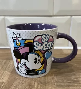 Disney Parks Minnie Mouse Pop Art Comic Design Mug purple Retro Art - Picture 1 of 8