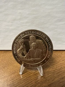 Morse Proves Telegraph to Congress May 1844 - 60s Era Bronze Proof 1 3/4" Medal  - Picture 1 of 2