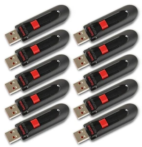 Lot 10x SanDisk Cruzer Glide USB flash thumb drive 64GB SDCZ60-064G 10 x 64 GB - Picture 1 of 8