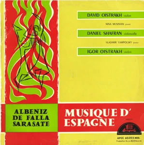 SHAFRAN Cello DE FALLA Suite, Amour Sorcier OISTRAKH Violin SARASATE ALBENIZ 10" - Imagen 1 de 3