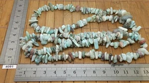 Collier baroque chips LARIMAR naturel de qualité 90cm soin reiki lithotherapie - Imagen 1 de 1