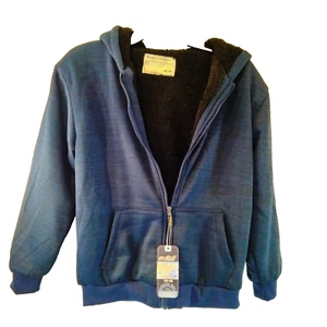 BIg Ball Sports boys space dye sherpa lined hooded jacket. blue black zip new - Picture 1 of 8