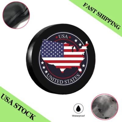 Cubierta de neumático de repuesto para mapa de EE. UU. 16" sol lluvia impermeable universal para JL Jeep Wrangler Foto 1 de 4