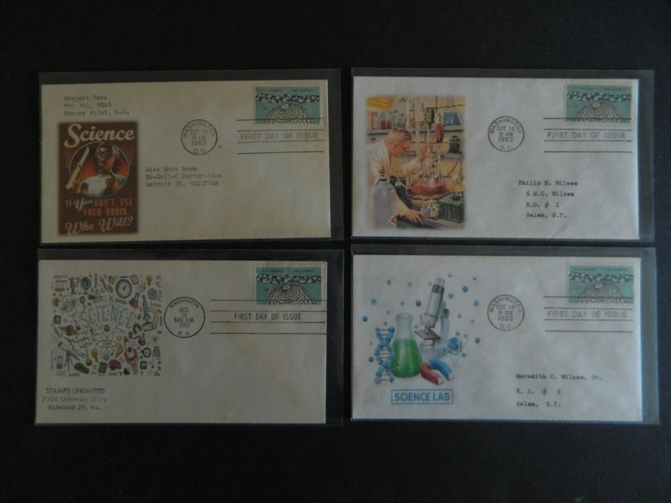 4 dif FDC's 5cent  Science(Sc.#1237)       Wow! - Image 1 of 1