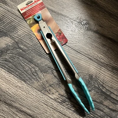 KitchenAid Tongs  Turquoise blue (HTQA) plastic new - Image 1 of 4