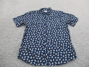 Katin Shirt Mens Extra Large Blue Button Beach Geometric Cotton Outdoor Casual A - Picture 1 of 8