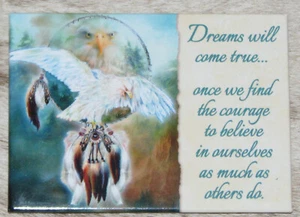 LEANIN TREE "Dreams Will Come True" Dreamcatcher 31620 Imán de nevera ~ 3,5" x 2,5" - Imagen 1 de 2