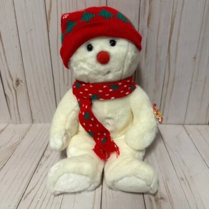 Ty Beanie Buddies Snowboy Snowman Plush Red Nose With Hang Tag 12 Inch - Picture 1 of 12
