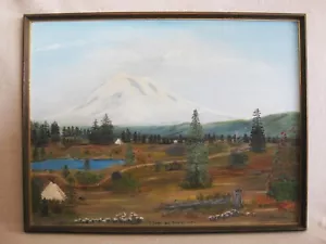 Mountain Landscape Painting Original Western USA Framed Mt Adams Surprise Lake - Picture 1 of 4