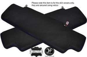 PUNTADA PÚRPURA 2X PARASOLES CUBIERTAS DE GAMUZA DE LUJO PARA LAND ROVER DEFENDER 90 110 - Imagen 1 de 3