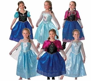 Mädchen LIZENZIERT Disney FROZEN Anna Elsa klassisch Deluxe musikalisches Licht schick S M L - Bild 1 von 8