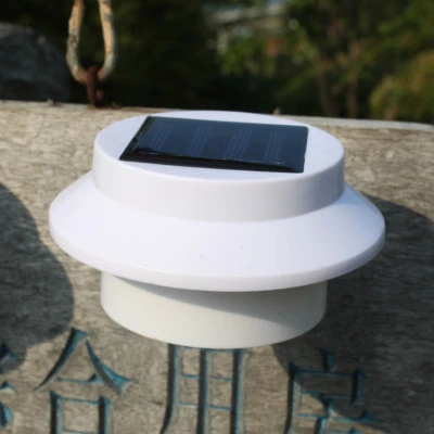 Solar Powered 3 LED Fence Gutter Light Outdoor Garden Yard Wall Pathway Lamp New - Image 1 of 4