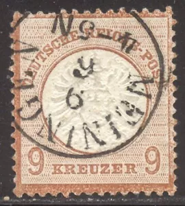 Alemania #25 Usado Firmado - 1872 9kr Rojo Marrón - Imagen 1 de 1
