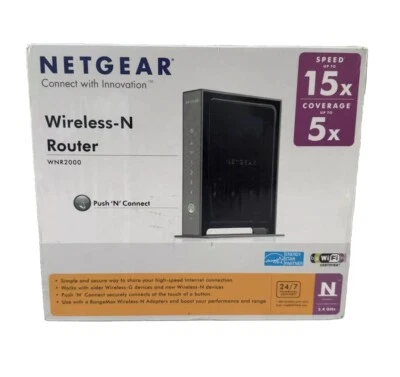 Netgear N300 300 Mbps 4-Port 10/100 Wireless N Router (WNR2000) NEW SEALED - Image 1 of 3