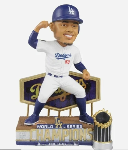 MOOKIE BETTS LA DODGERS 2020 WORLD SERIES SLIDING HOME BOBBLEHEAD + RALLY TOWEL Cover