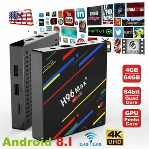 H96 MAX Plus Android Ultra 4K HD Smart Streaming TV Box 4GB+32/64GB US STOCK - Picture 1 of 16