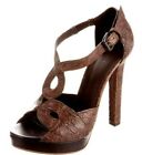 NEW Bottega Veneta Chocolate Brown CROCODILE SKINS Alligator Platform Shoes 40