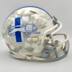 Casco mini calcio Detroit Lions personalizzato mimetico artico idro-dipped throwback - Foto 1 di 3
