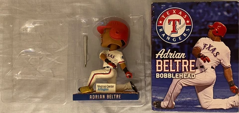 ADRIAN BELTRE GOLD Glove & SILVER Slugger 2012 SGA Texas Rangers Bobblehead +Box Cover