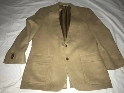 Vtg Barrister Mens Camel Hair Blazer Sport Coat Jacket Two Button Size In Pics - Image 1 of 4