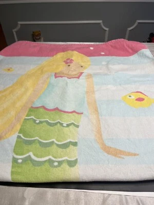 Pottery Barn Kids Large Beach Pool Towel 100% Cotton 32"x64" Mermaid - Image 1 of 4