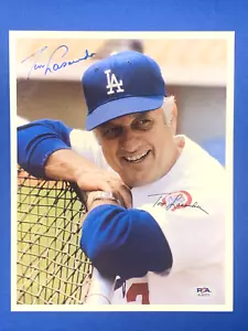 TOMMY LASORDA HOF SIGNED 8x10 COLOR PHOTO 2x WS CHAMP LOS ANGELES DODGERS PSA - Picture 1 of 2