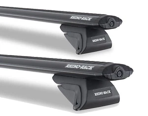 Rhino Pair of Vortex Roof Racks NP300 Navara 4 Dr for OE ROOF RAILS only Black - Picture 1 of 1