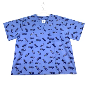 Tampa Bay Rays Scrubs Top Unisex Sz XL Blue MLB Promotional Merchandise V-Neck - Picture 1 of 9