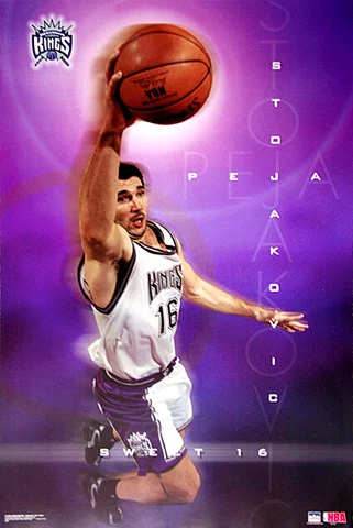Peja Stojakovic SWEET 16 Sacramento Kings 2002 Vintage Original Starline POSTER Cover